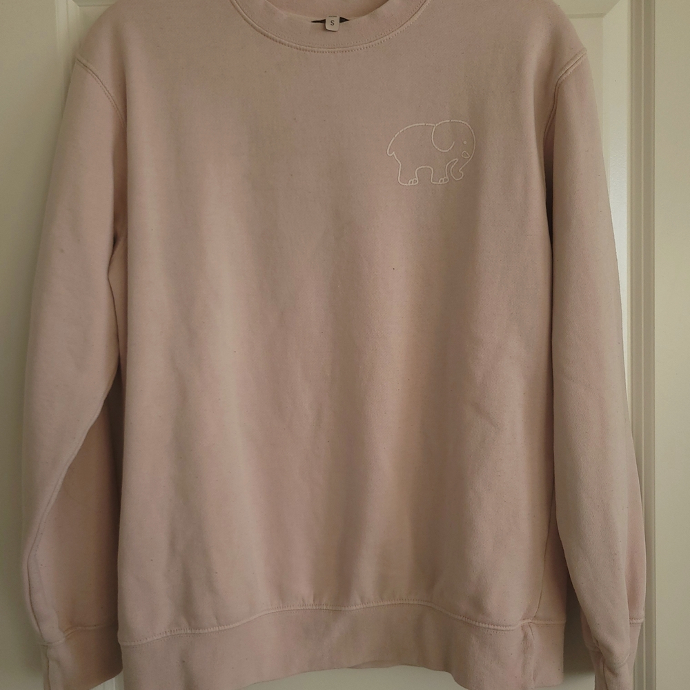 Ivory Ella Pink Crew Neck Pullover Sweatshirt Women's Size S Long Sleeve